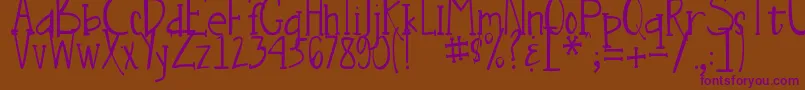 DjbNouveauStraightLite Font – Purple Fonts on Brown Background