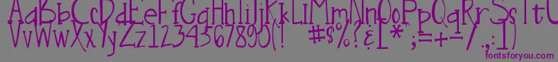 DjbNouveauStraightLite Font – Purple Fonts on Gray Background