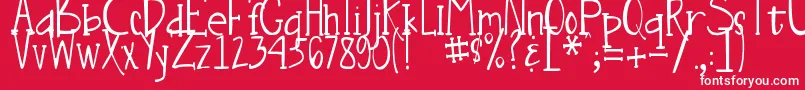 DjbNouveauStraightLite Font – White Fonts on Red Background