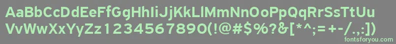フォントPfhighwaysansproMedium – 灰色の背景に緑のフォント