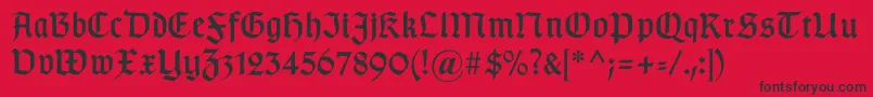 Gotischa Font – Black Fonts on Red Background