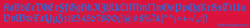 Gotischa Font – Blue Fonts on Red Background