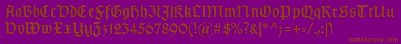Gotischa-Schriftart – Braune Schriften auf violettem Hintergrund