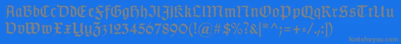 Gotischa Font – Gray Fonts on Blue Background