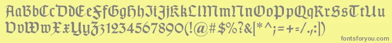 Gotischa Font – Gray Fonts on Yellow Background