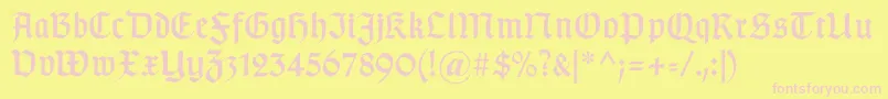 Gotischa Font – Pink Fonts on Yellow Background