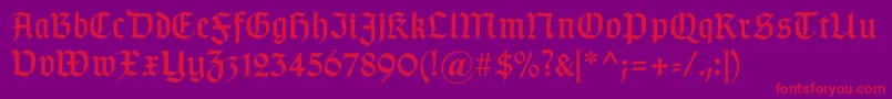 Gotischa Font – Red Fonts on Purple Background