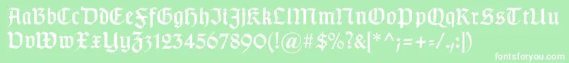 Gotischa Font – White Fonts on Green Background