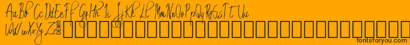 EmrytDemo-Schriftart – Schwarze Schriften auf orangefarbenem Hintergrund