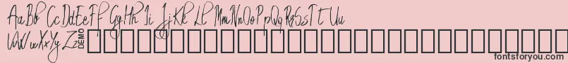 Шрифт EmrytDemo – чёрные шрифты на розовом фоне