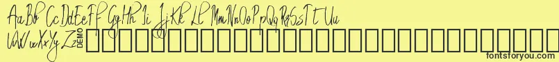 EmrytDemo-Schriftart – Schwarze Schriften auf gelbem Hintergrund