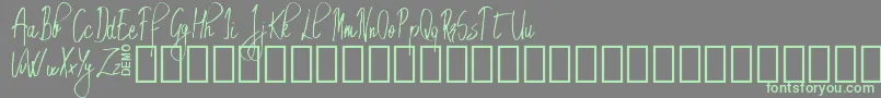 EmrytDemo-fontti – vihreät fontit harmaalla taustalla