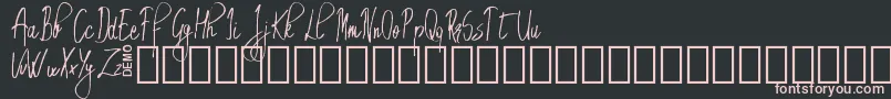 フォントEmrytDemo – 黒い背景にピンクのフォント