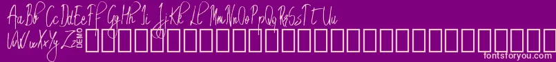フォントEmrytDemo – 紫の背景にピンクのフォント