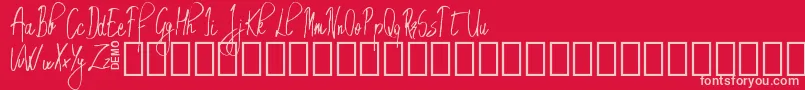 フォントEmrytDemo – 赤い背景にピンクのフォント