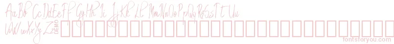フォントEmrytDemo – 白い背景にピンクのフォント