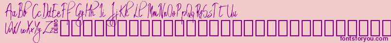 Шрифт EmrytDemo – фиолетовые шрифты на розовом фоне