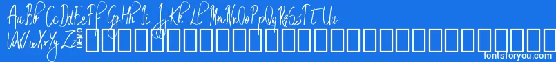 EmrytDemo Font – White Fonts on Blue Background