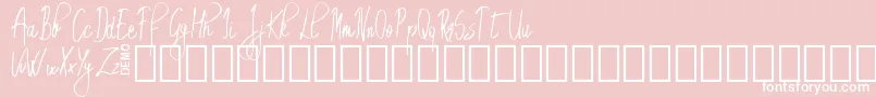 Шрифт EmrytDemo – белые шрифты на розовом фоне