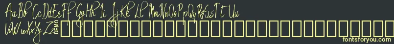 EmrytDemo-Schriftart – Gelbe Schriften auf schwarzem Hintergrund