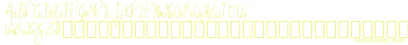Fonte EmrytDemo – fontes amarelas em um fundo branco