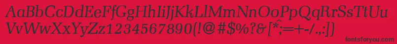 MelmacItalic Font – Black Fonts on Red Background