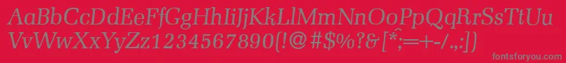 MelmacItalic Font – Gray Fonts on Red Background
