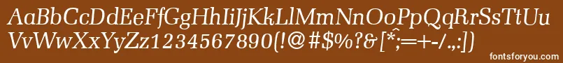 フォントMelmacItalic – 茶色の背景に白い文字