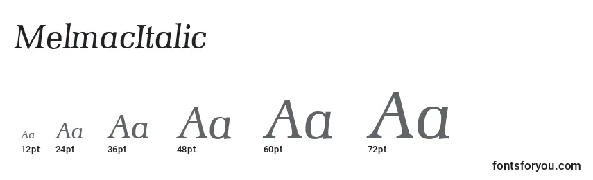 Größen der Schriftart MelmacItalic