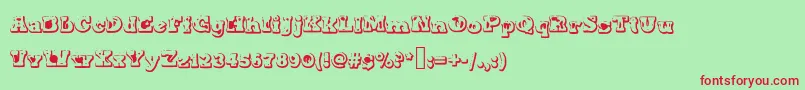 Moter Font – Red Fonts on Green Background