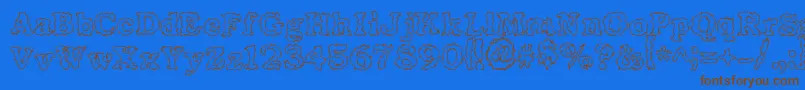 Seismacrap Font – Brown Fonts on Blue Background