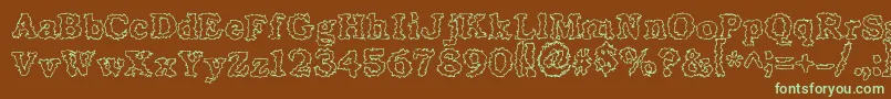 Seismacrap Font – Green Fonts on Brown Background