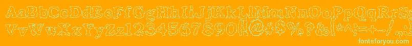 Seismacrap Font – Green Fonts on Orange Background