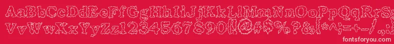 Seismacrap Font – Pink Fonts on Red Background