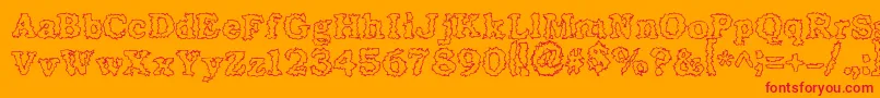 Seismacrap Font – Red Fonts on Orange Background
