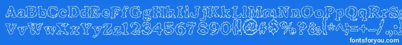 Seismacrap Font – White Fonts on Blue Background