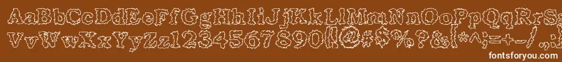 Seismacrap Font – White Fonts on Brown Background