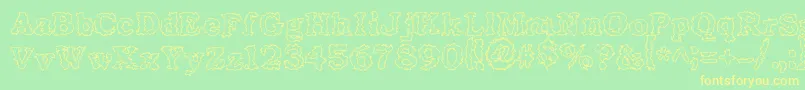 Seismacrap Font – Yellow Fonts on Green Background