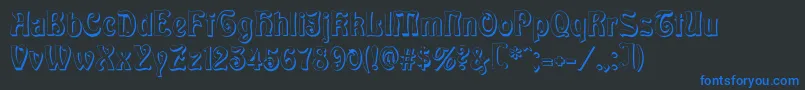 BaldurShadow Font – Blue Fonts on Black Background