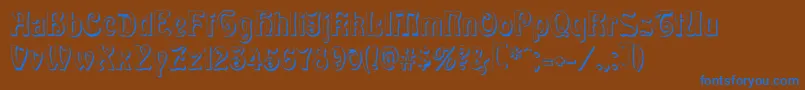 BaldurShadow Font – Blue Fonts on Brown Background