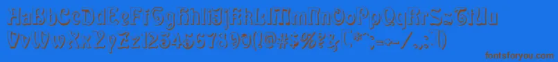 BaldurShadow Font – Brown Fonts on Blue Background