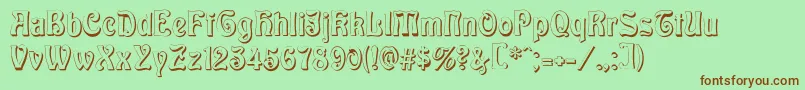 BaldurShadow Font – Brown Fonts on Green Background