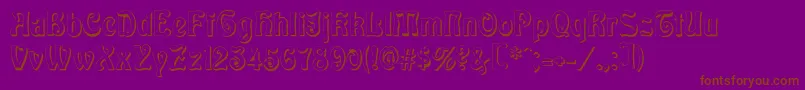 BaldurShadow-Schriftart – Braune Schriften auf violettem Hintergrund