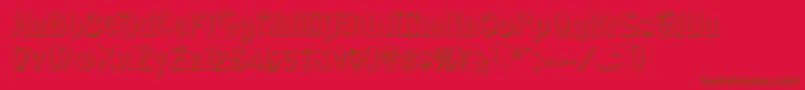 BaldurShadow-Schriftart – Braune Schriften auf rotem Hintergrund