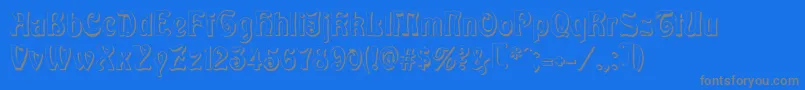 BaldurShadow-fontti – harmaat kirjasimet sinisellä taustalla