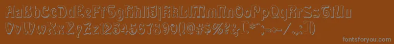 BaldurShadow-fontti – harmaat kirjasimet ruskealla taustalla
