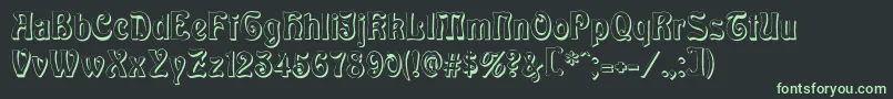 BaldurShadow Font – Green Fonts on Black Background