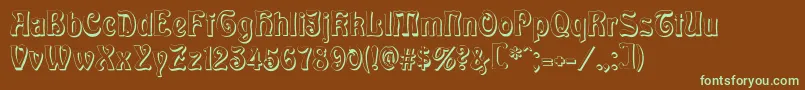BaldurShadow Font – Green Fonts on Brown Background