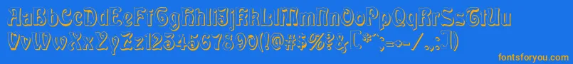 BaldurShadow Font – Orange Fonts on Blue Background