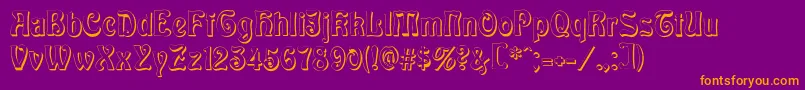 BaldurShadow-Schriftart – Orangefarbene Schriften auf violettem Hintergrund